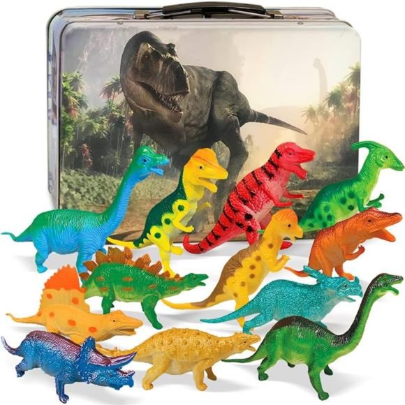3 Bees & Me Fun Dinosaur Toys for Kids 3-5,5-7, 8-12 - 12 Large Dino Toy Figures - Picture 1 of 6